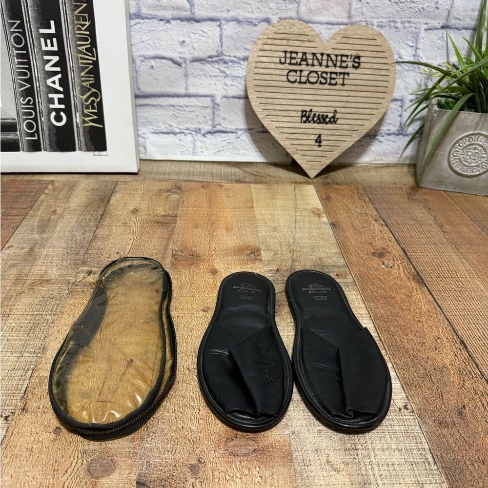vintage daniel Thunderbird‎ hays travel aire leather slippers & Zipper pouch